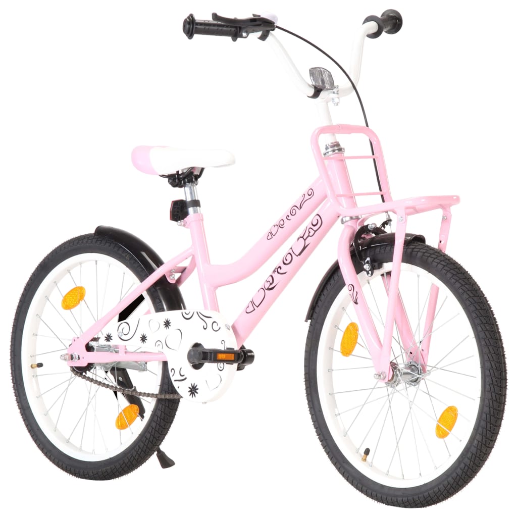 vidaXL Kinderfiets met voordrager 14 inch zwart en oranje