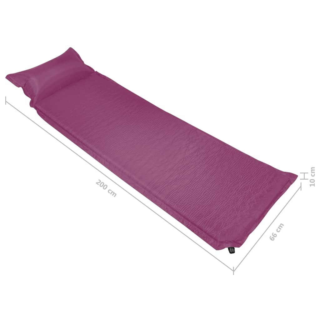 vidaXL Luchtmatras met kussen opblaasbaar 66x200 cm roze
