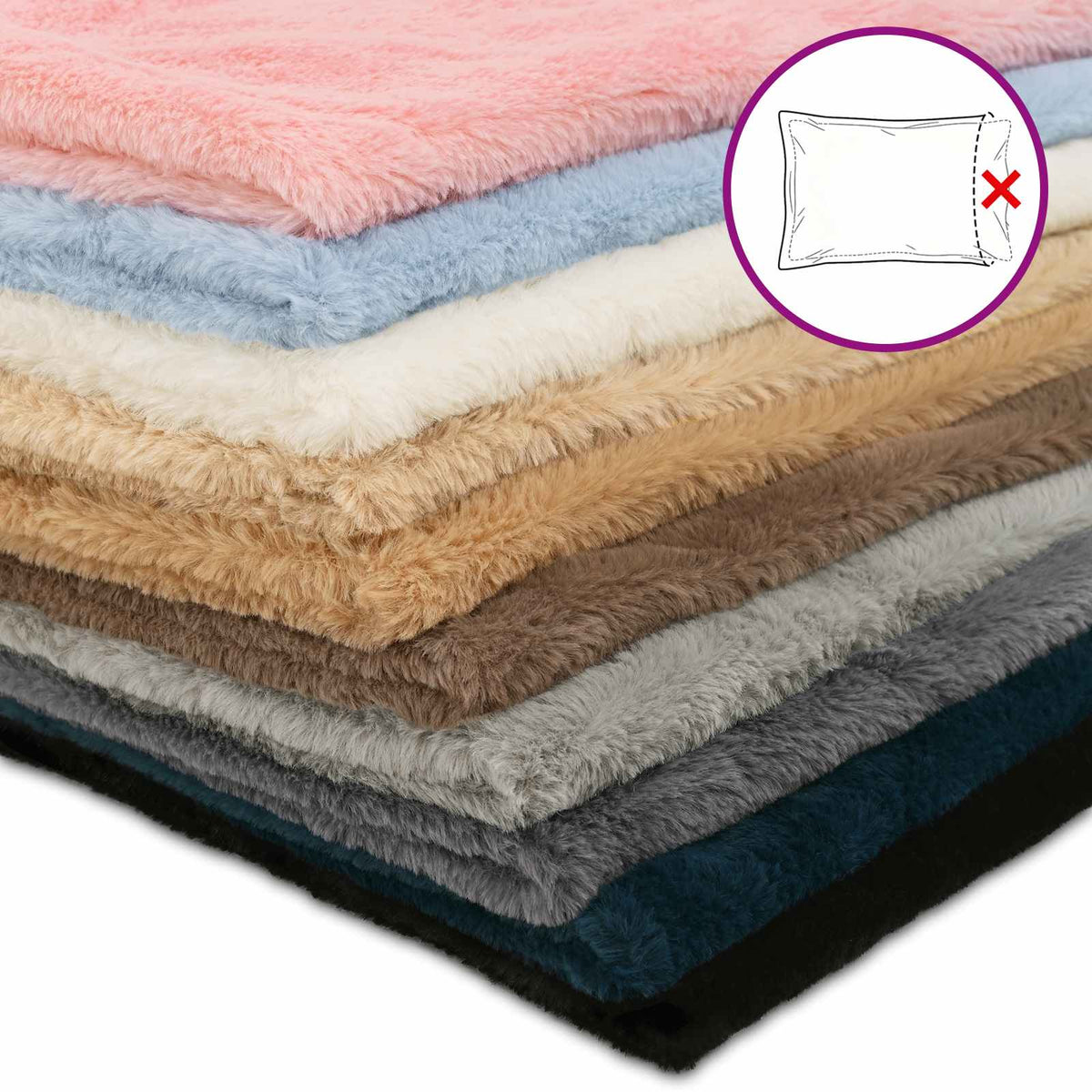 vidaXL Kussensloop 6 st HEERLEN Taupe Ø 60 cm Nep Konijnenbont