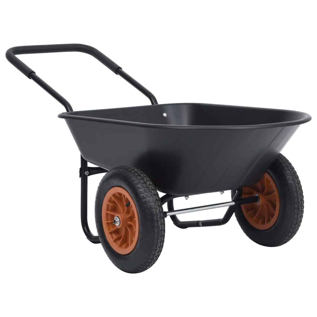 vidaXL Kruiwagen 100 kg 78 L 140x63x65 cm groen en grijs