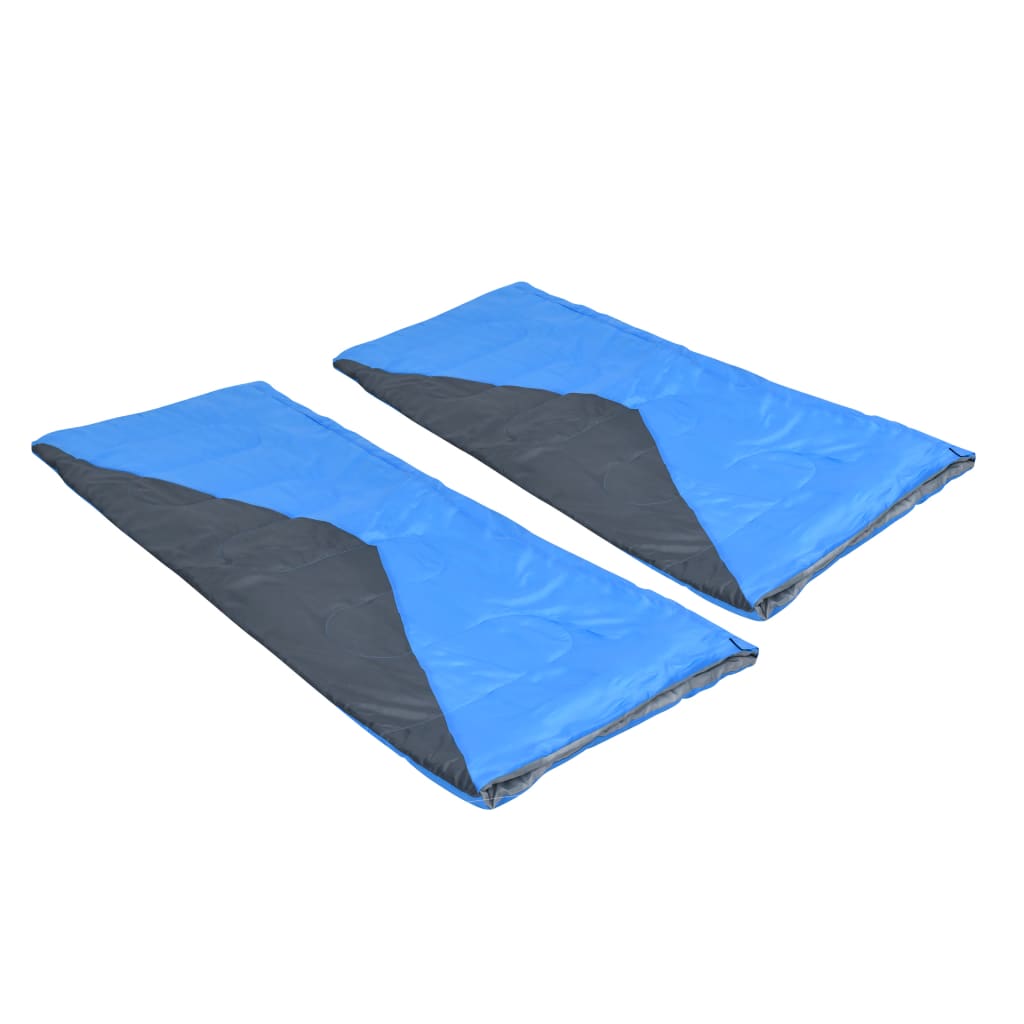 vidaXL Slaapzakken 2 st envelop lichtgewicht 10 ℃ 1100 g blauw