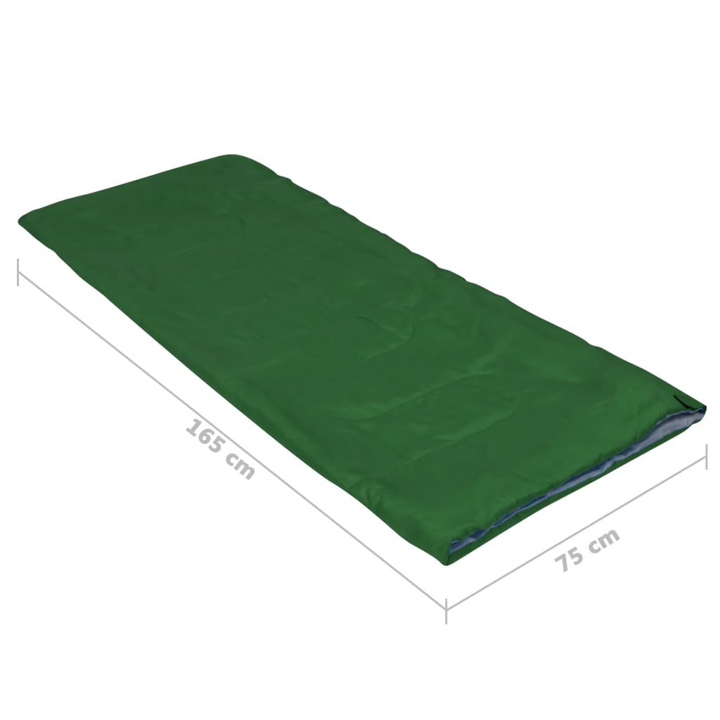 vidaXL Kinderslaapzak envelop lichtgewicht 15 ℃ 670 g groen