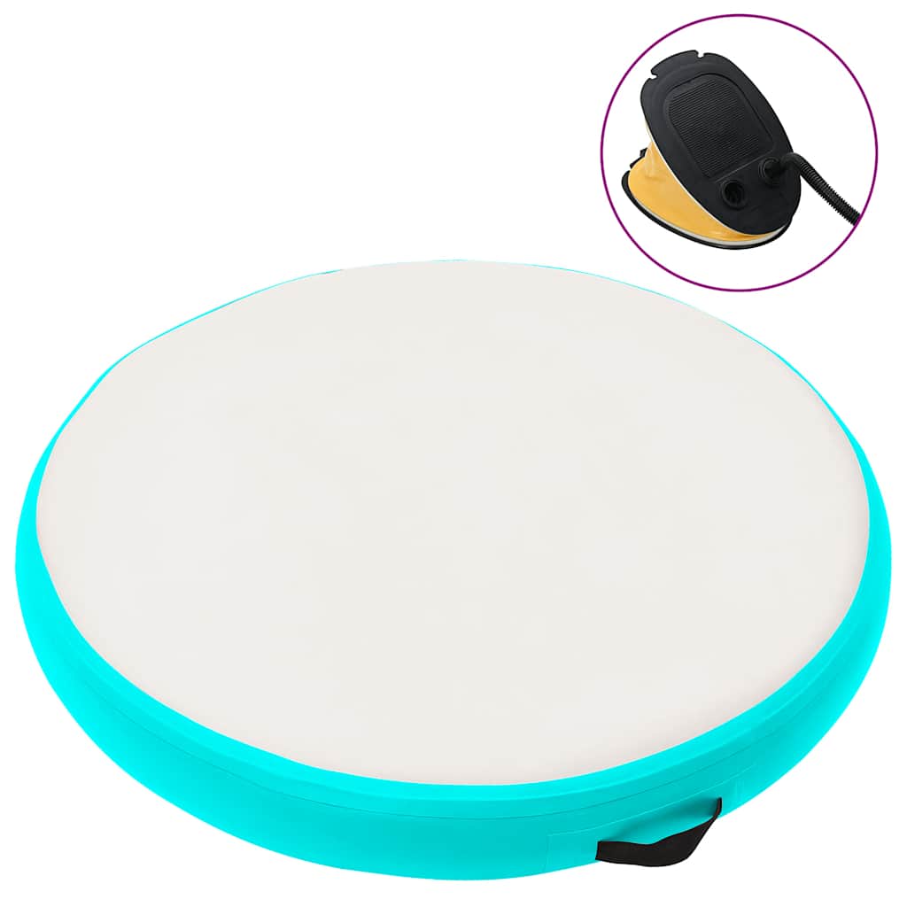 vidaXL Gymnastiekmat met pomp opblaasbaar 100x100x10 cm PVC roze