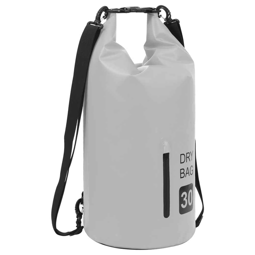 vidaXL Drybag met rits 15 L PVC grijs