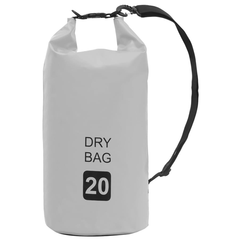 vidaXL Drybag met rits 15 L PVC grijs