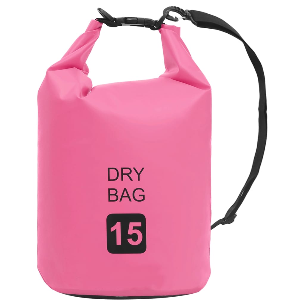 vidaXL Drybag met rits 15 L PVC grijs