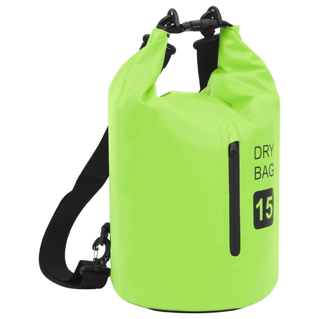 vidaXL Drybag met rits 15 L PVC grijs