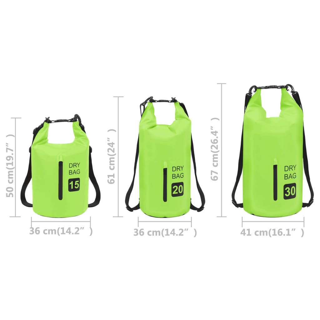 vidaXL Drybag met rits 15 L PVC grijs