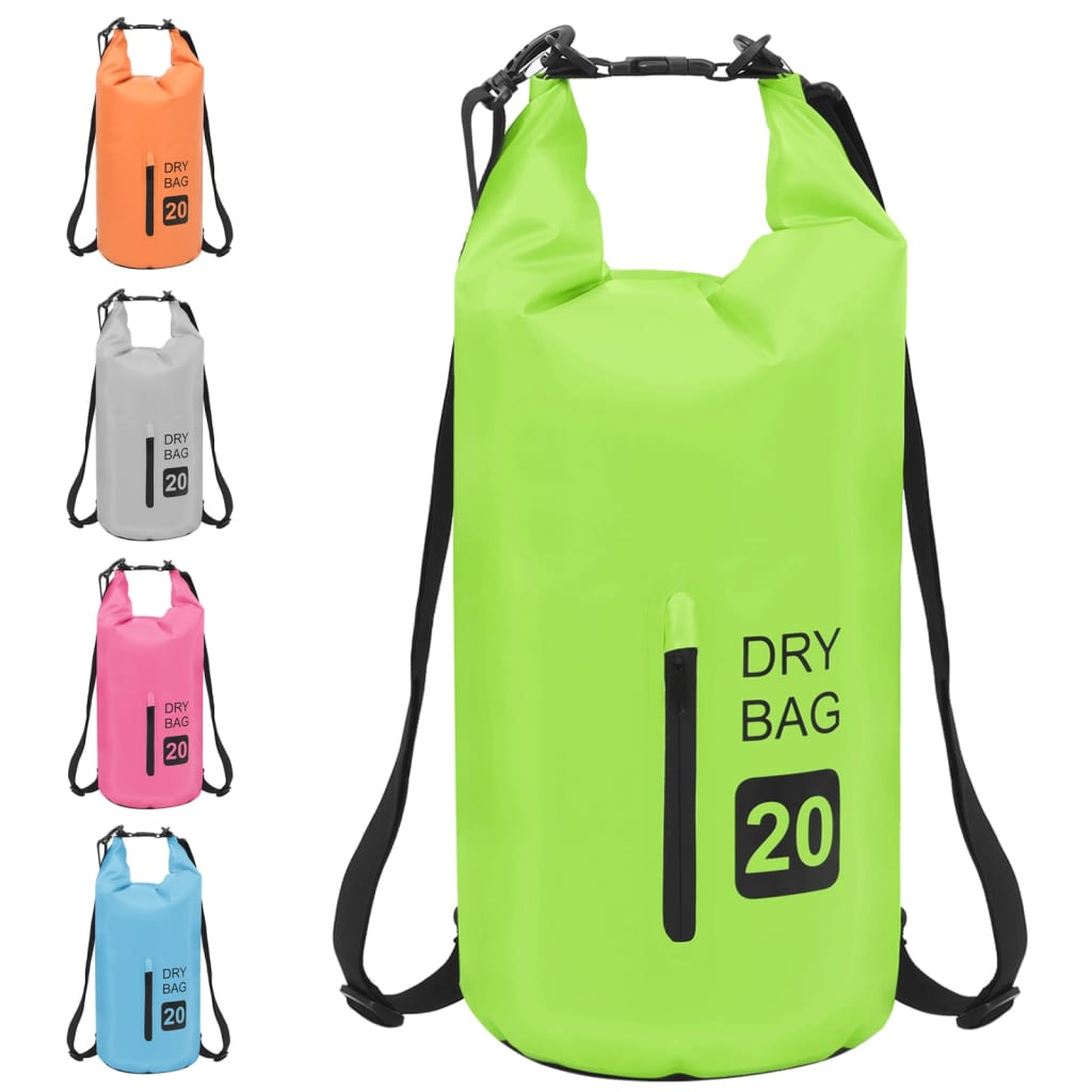 vidaXL Drybag met rits 15 L PVC grijs