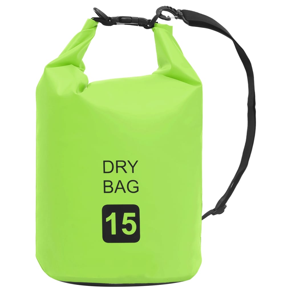 vidaXL Drybag met rits 15 L PVC grijs