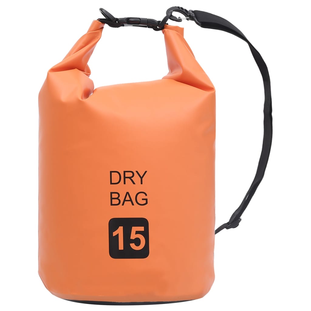 vidaXL Drybag met rits 15 L PVC grijs