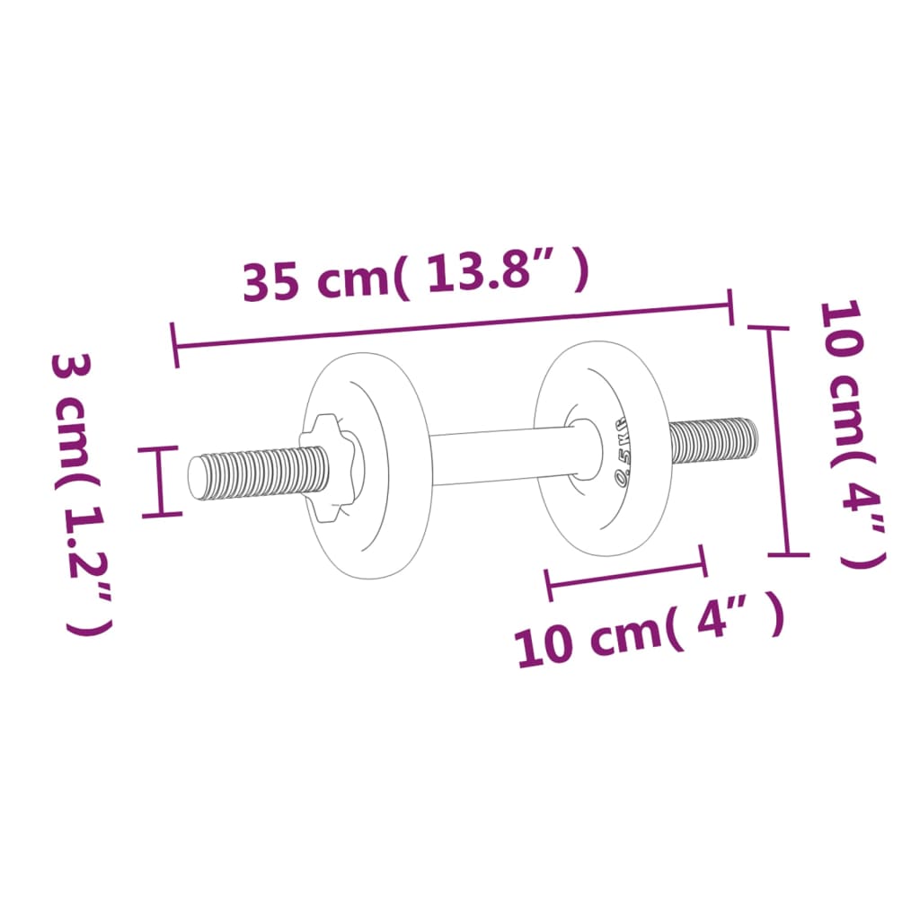 vidaXL Halterset 30 kg gietijzer