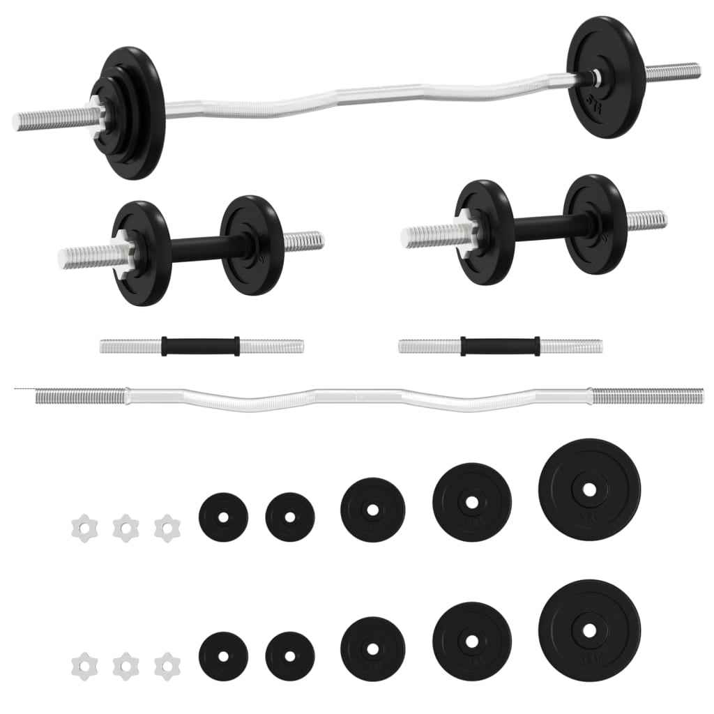 vidaXL Halterset 30 kg gietijzer