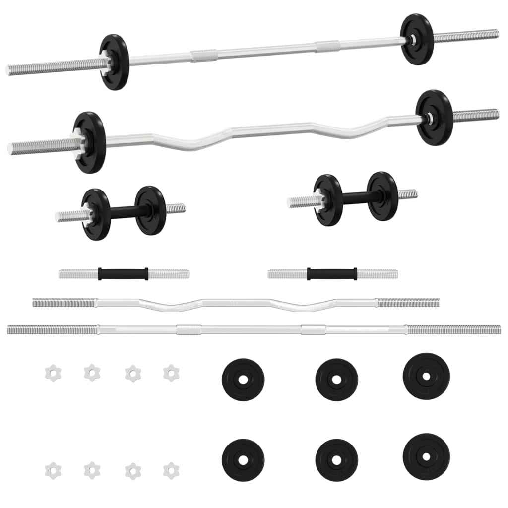 vidaXL Halterset 30 kg gietijzer