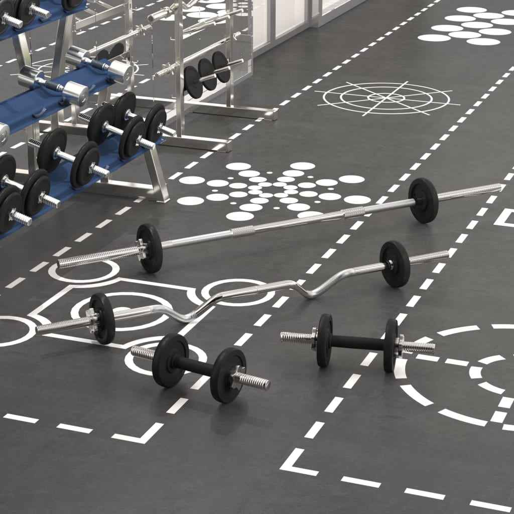 vidaXL Halterset 30 kg gietijzer