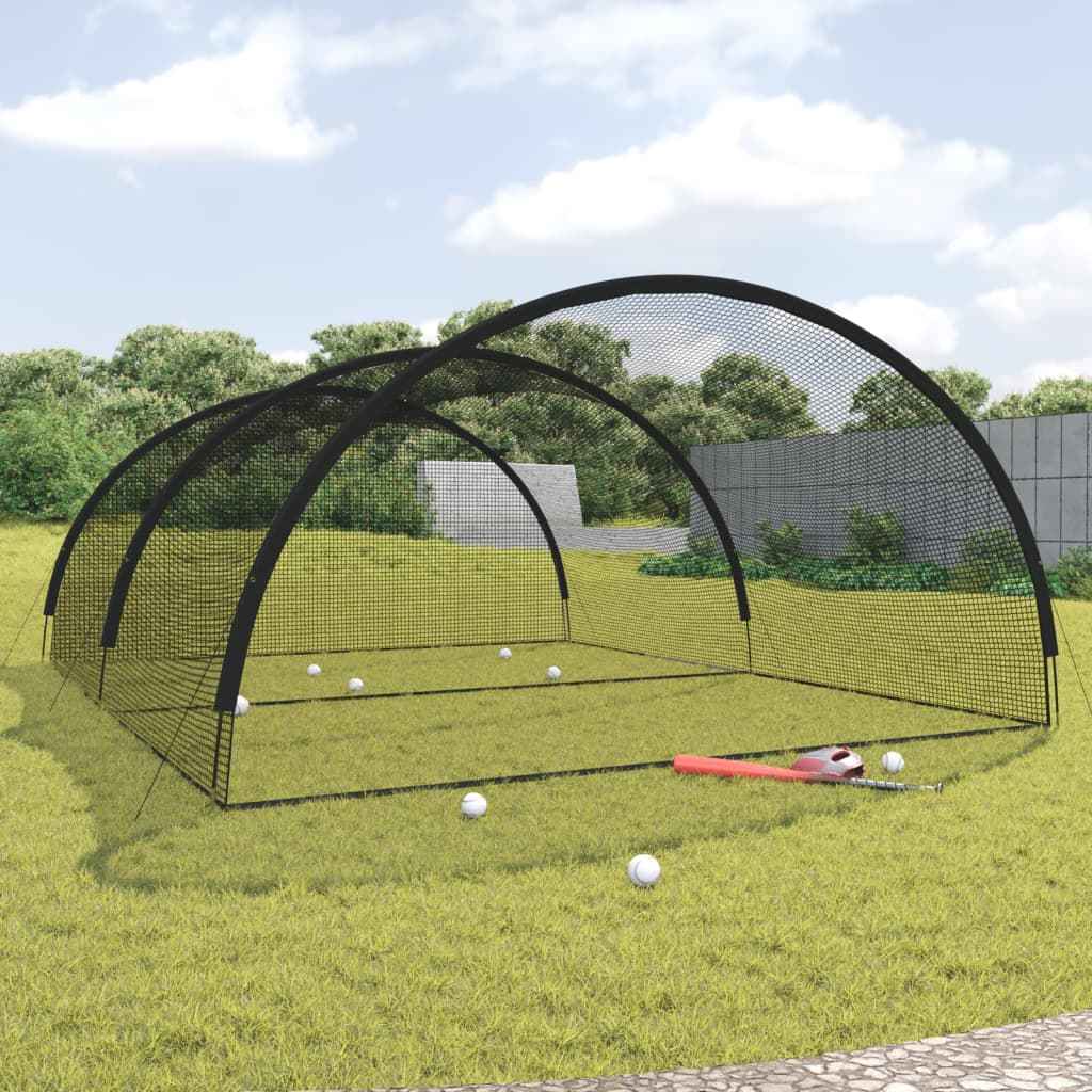 vidaXL Slagkooi honkbal 500x400x250 cm polyester zwart