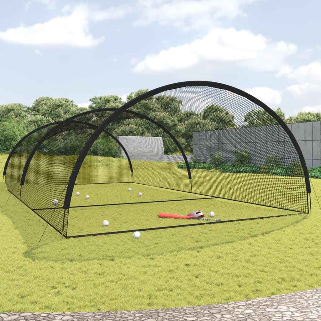 vidaXL Slagkooi honkbal 500x400x250 cm polyester zwart