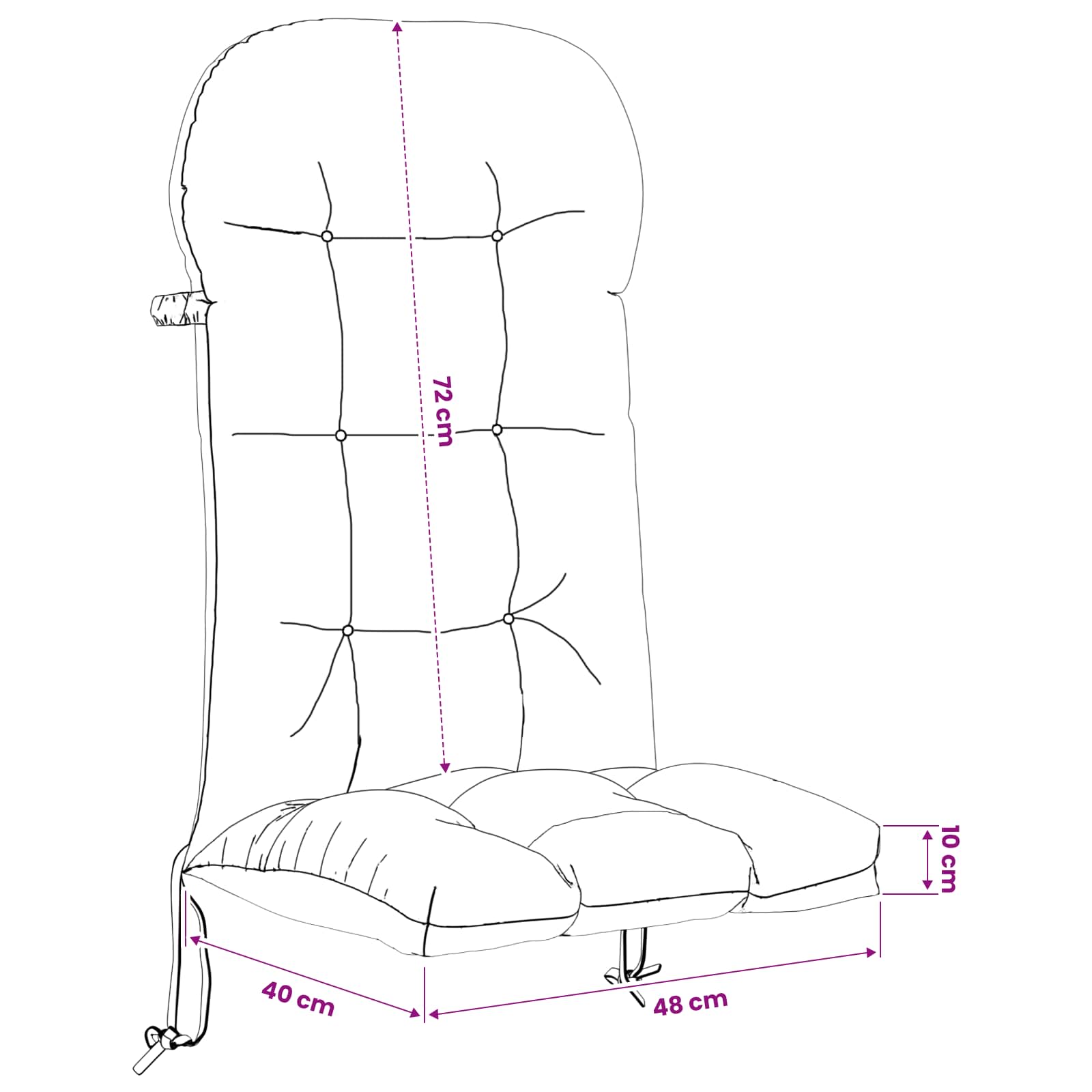 vidaXL Zon Loungerkussen PUTTEN 100% Polyester Antraciet