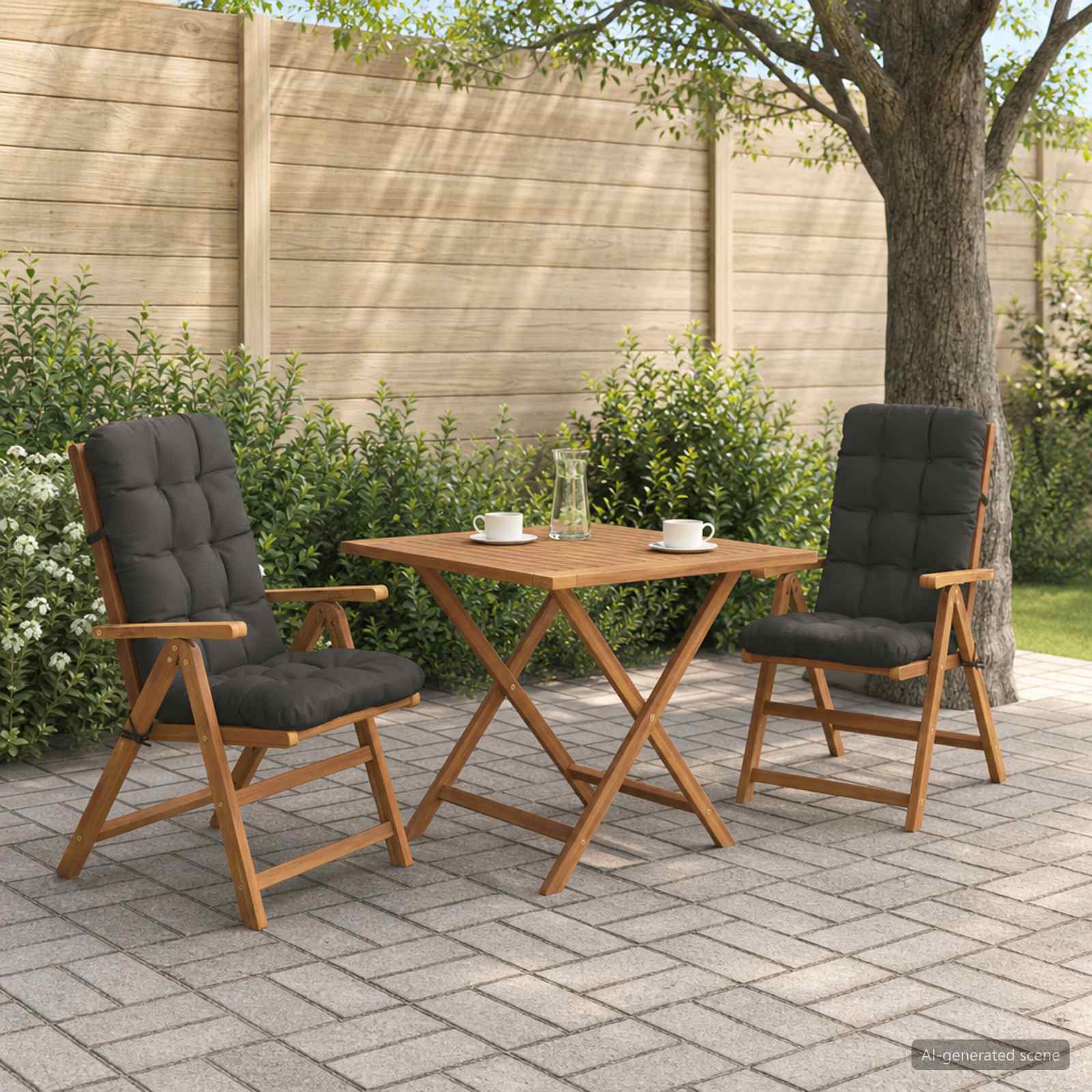 vidaXL 4-delige Hoogrug Kussen VIANEN 4 pcs 100% Polyester Antraciet