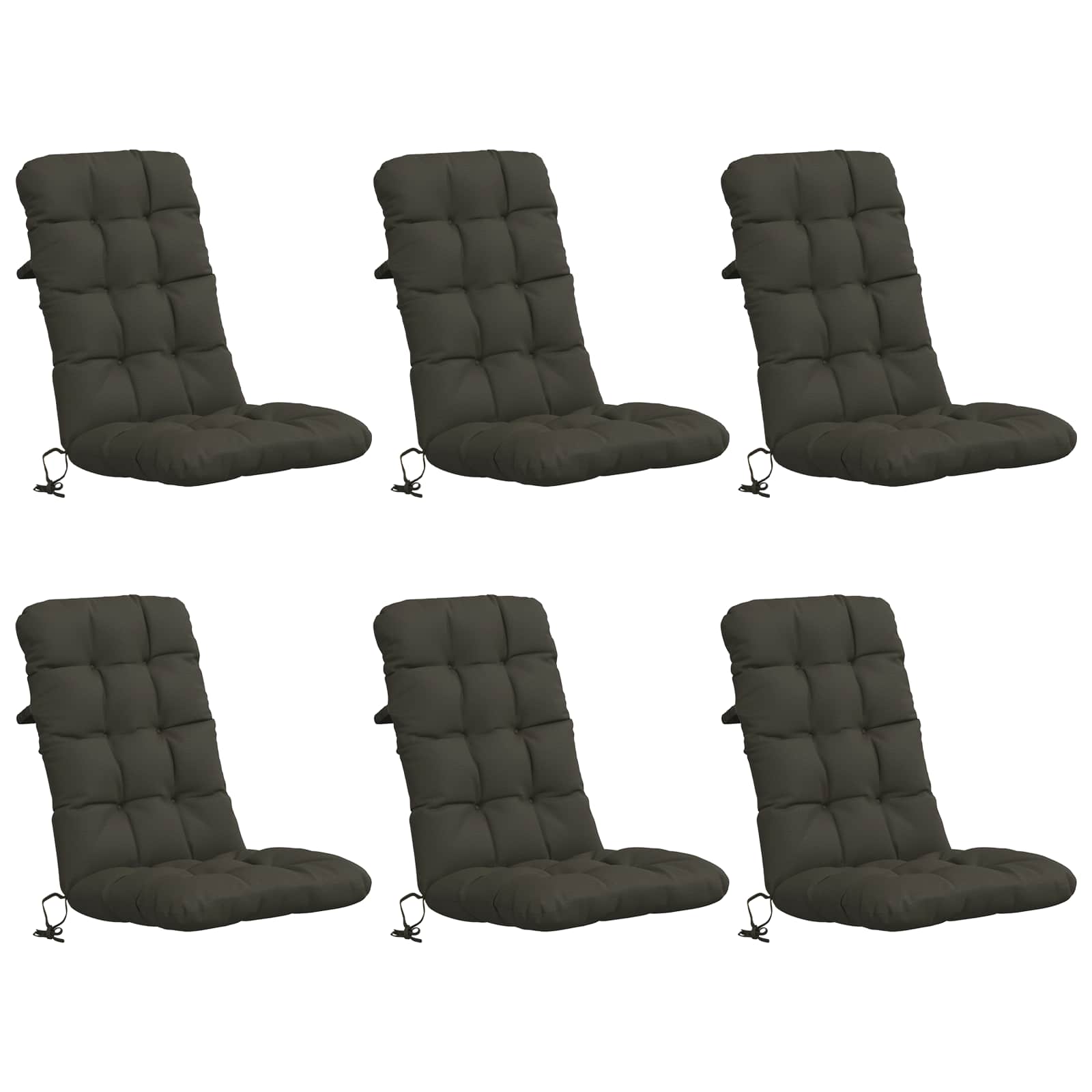 vidaXL 4-delige Hoogrug Kussen VIANEN 4 pcs 100% Polyester Antraciet