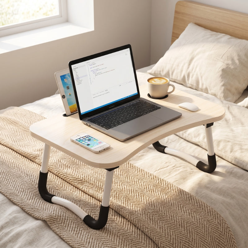 Aashly Verstelbaar Laptopbureau van Goede Kwaliteit – MDF 12mm Opvouwbare Tafel