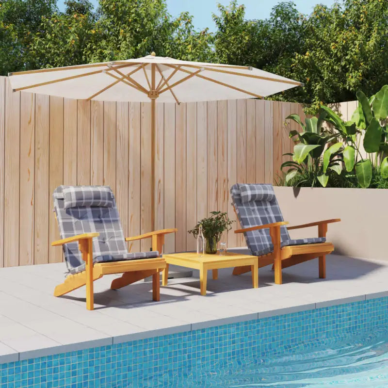 Adirondack stoelkussens in oxford stof voor een frisse uitstraling - Grijs ruitpatroon / 2 - Stoelkussens