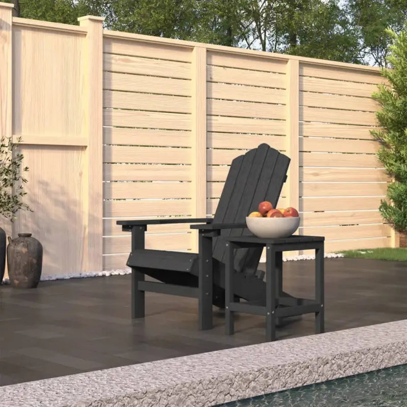 Adirondack tuinstoel met tafel voor tuin en terras - Antraciet / 1 / Fauteuil + tafel - Tuinstoelen