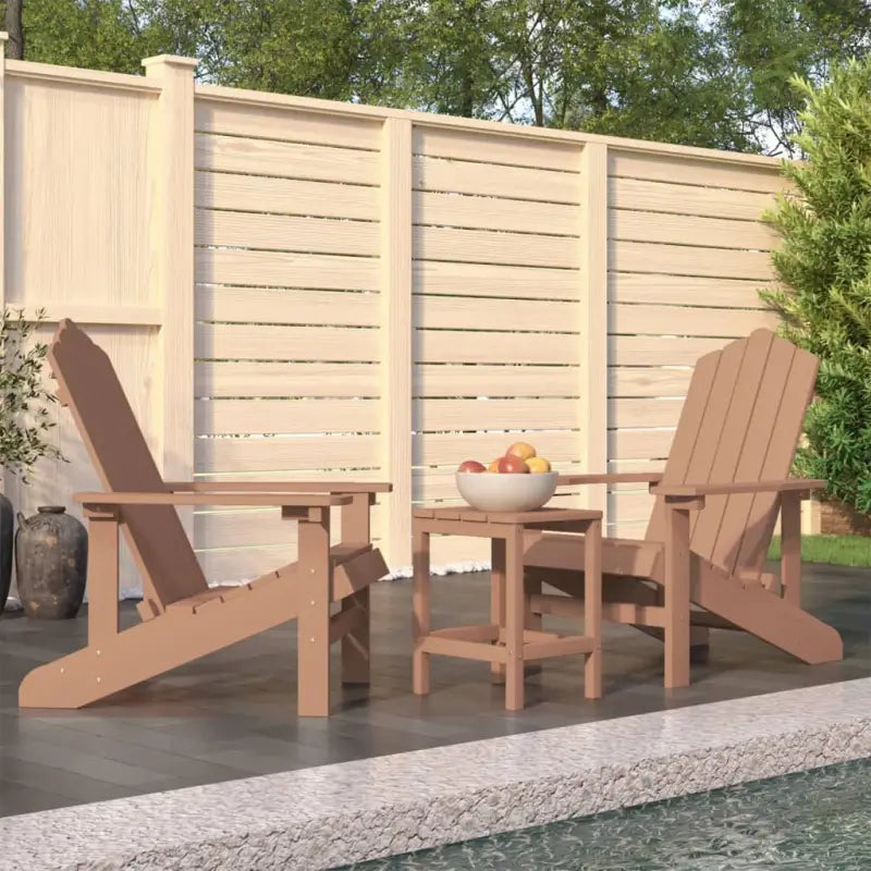 Adirondack tuinstoel met tafel voor tuin en terras - Bruin / 1 / 2x armstoel + tafel - Tuinstoelen