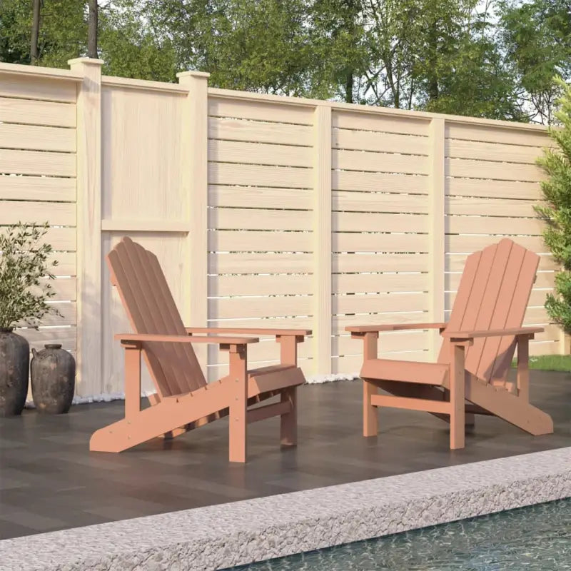 Adirondack tuinstoel met tafel voor tuin en terras - Bruin / 1 / Armstoel (2 st) - Tuinstoelen