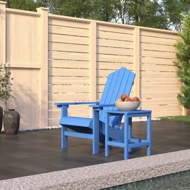 Adirondack tuinstoel met tafel voor tuin en terras - Waterblauw / 1 / Fauteuil + tafel - Tuinstoelen