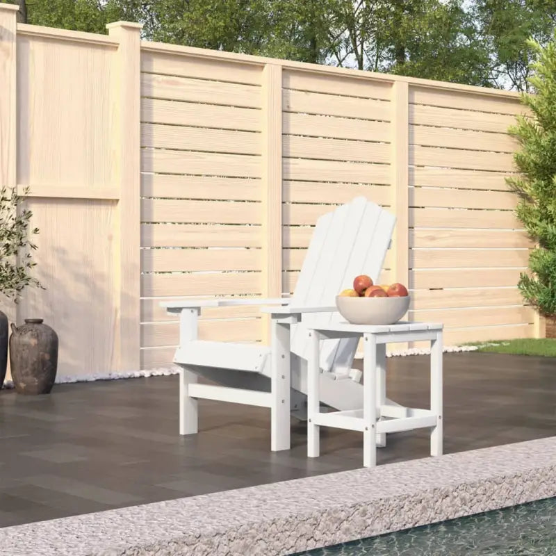 Adirondack tuinstoel met tafel voor tuin en terras - Wit / 1 / Fauteuil + tafel - Tuinstoelen