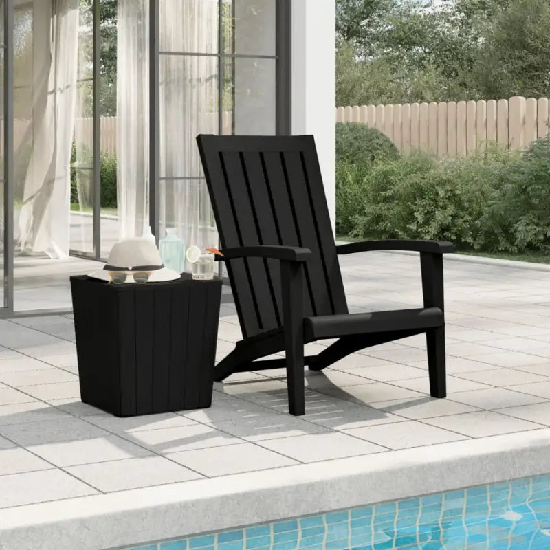 Adirondack Tuinstoelen in Duurzaam Polypropyleen for Buitenplezier - Zwart / 1 - Tuinstoelen