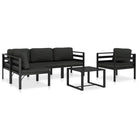 Aluminium Loungeset voor de Tuin met Modulaire Ontwerp - 2x hoek + 2x midden + Fauteuil + Tafel - Tuinsets
