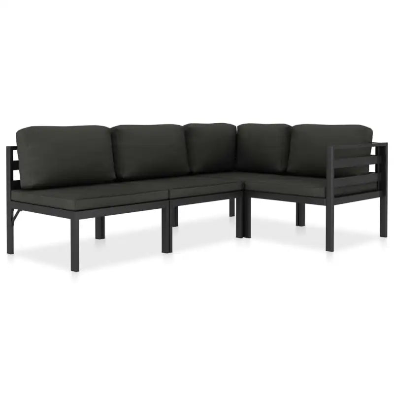 Aluminium loungeset voor stijlvolle en comfortabele tuin ontspanning - 2x hoek + 2x midden - Tuinsets