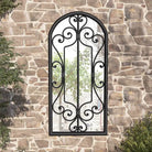 Antieke buitenwandspiegel van ijzer met roesteffect - Zwart / 100 x 45 cm / 1 - Spiegels