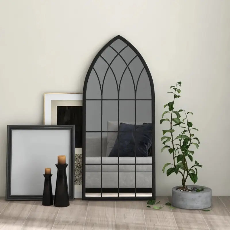 Antieke interieurspiegel voor een donkere hoek met roesteffect - Zwart / 100 x 45 cm / 1 - Spiegels