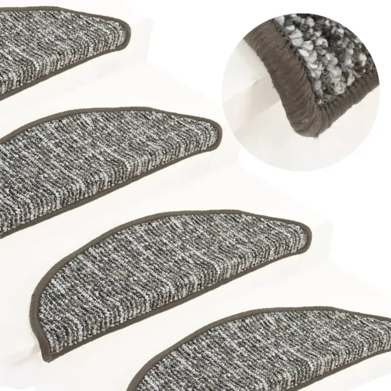 Antislip Tapijtrammat voor Trapbescherming - Antraciet / 65 x 25 cm / 15 - Trapmatten