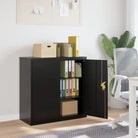 Archiefkast met verstelbare schappen voor stijlvol kantooropslag - Zwart / 90 x 40 x 90 cm / 1 - Archiefkasten