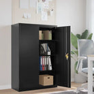 Archiefkast met verstelbare schappen voor stijlvol kantooropslag - Zwart / 90 x 40 x 140 cm / 1 - Archiefkasten