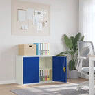 Archiefkast met verstelbare schappen voor stijlvol kantooropslag - Lichtgrijs en blauw / 90 x 40 x 70 cm / 1