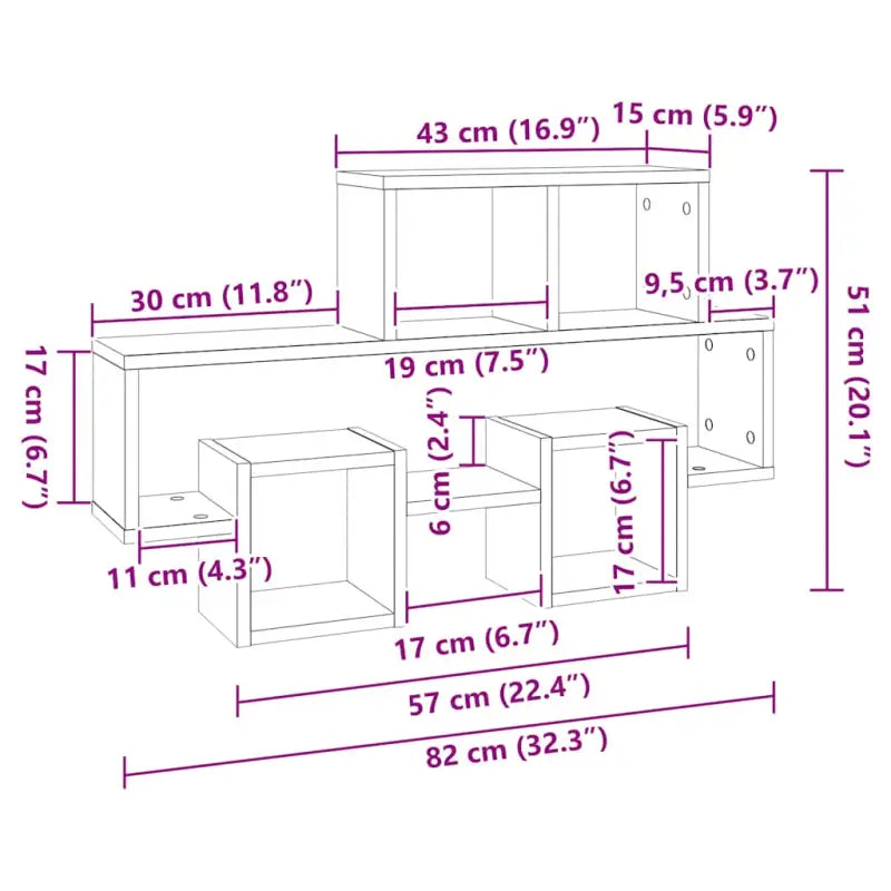 Auto vorm wandplank van bewerkt hout voor een centraal hoofdstuk - Betongrijs / 1 - Wandplanken