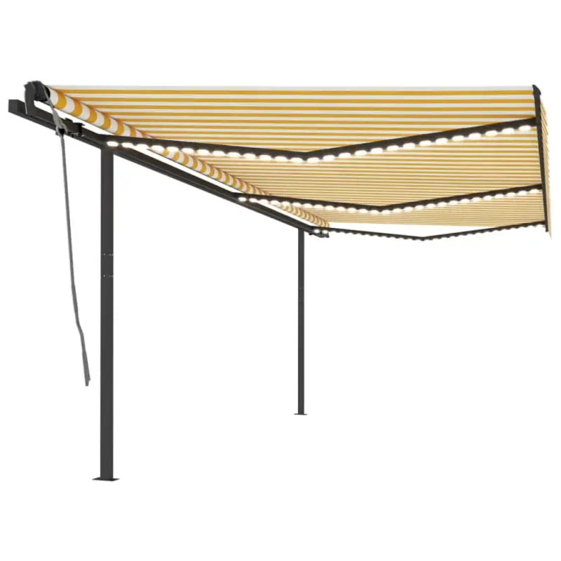 Automatische luifel met gepoedercoat aluminium voor terras beschutting - Geel en wit / 6 x 3 m / 1 - Zonwering