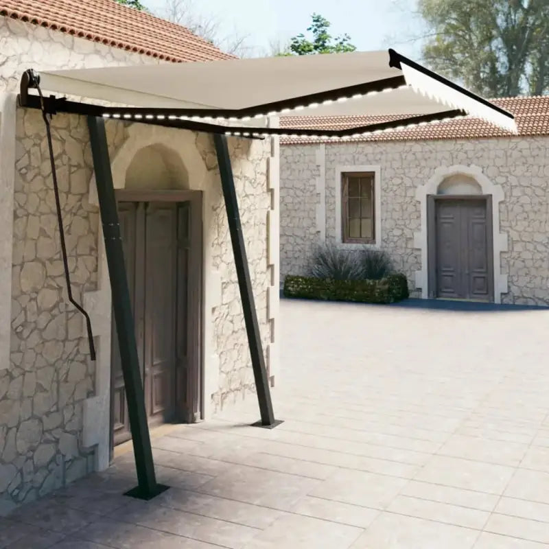 Automatische luifel met gepoedercoat aluminium voor terras beschutting - Crème / 3.5 x 2.5 m / 1 - Zonwering