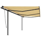Automatische uitschuifbare luifel met gepoedercoat aluminium frame - Geel en wit / 6 x 3 m / 1 - Zonwering
