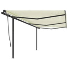 Automatische uitschuifbare luifel met gepoedercoat aluminium frame - Crème / 6 x 3.5 m / 1 - Zonwering