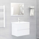 Badekamermeubelset met bewerkt hout en perfecte pasvorm - Hoogglans wit / 60 x 38.5 x 45 cm / met kraan