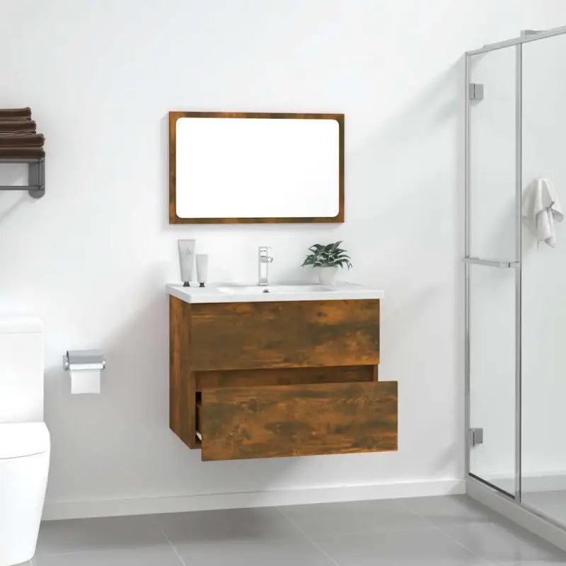 Badekamermeubelset met bewerkt hout voor een prachtige uitstraling - Badkamermeubelsets