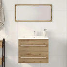 Badezimmermeubelset met stevige bewerkt hout gootsteenkast - artisanaal eikenkleurig / 60 x 38.5 x 48 cm