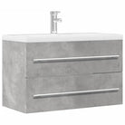 Badezimmermeubelset met stevige bewerkt hout gootsteenkast - Betongrijs / 80 x 38.5 x 48 cm - Badkamermeubelsets