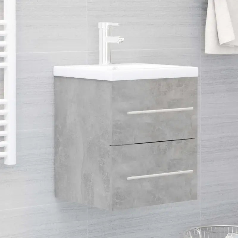 Badezimmermeubelset met stevige bewerkt hout gootsteenkast - Betongrijs / 41 x 38.5 x 48 cm - Badkamermeubelsets